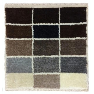 Natural Un-Dyed Wool "Tulu" Sample Rug & Natural Wool Sample Yarns