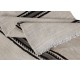 Hand-Woven Anatolian Narrow & Long Runner Kilim Rug in Cream with Black & Gray Stripes