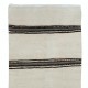 Hand-Woven Anatolian Narrow & Long Runner Kilim Rug in Cream with Black & Gray Stripes