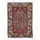 Handmade Geometric Medallion Design Rug, Small Vintage Turkish Red Carpet