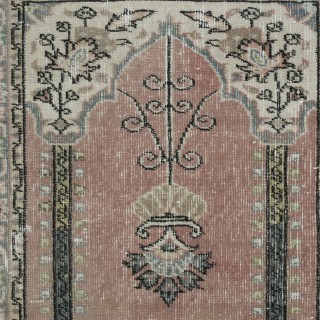  Handmade Turkish Prayer Rug, Ramadan Gift, Vintage Soft Red Prayer Mat