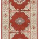 Handmade Turkish Rug in Red & Beige, Small Hallway Runner, 100% Wool