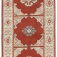 One of a Kind Turkish Rug in Red & Beige, Small Hallway Runner, 100% Wool