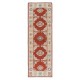 Handmade Turkish Rug in Red & Beige, Small Hallway Runner, 100% Wool
