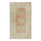 Faded Hand Knotted Turkish Milas Rug, Vintage Antique Washed Carpet