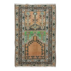 Vintage Turkish Ladik Prayer Rug, Handmade Door Mat, Wall Hanging
