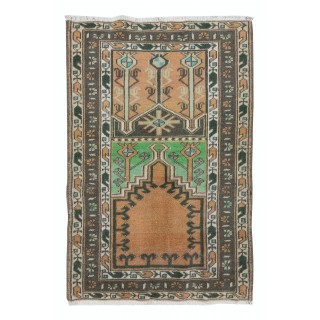 Vintage Turkish Ladik Prayer Rug, Handmade Door Mat, Wall Hanging