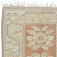 One-of-a-pair Vintage Handmade Turkish Milas Accent Rug in Soft Red and Beige Colors, 100% Wool