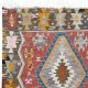 Colorful Vintage Sweden Scandinavian Small Kilim 'Flat Weave' with Geometric Patterns, All Wool