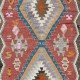 Colorful Vintage Sweden Scandinavian Small Kilim 'Flat Weave' with Geometric Patterns, All Wool