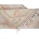 One-of-a-pair Vintage Handmade Turkish Milas Accent Rug in Soft Red and Beige Colors, 100% Wool
