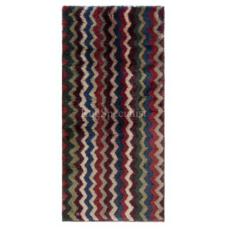 Colorful Handmade Tulu Rug, Zig Zag Design Modern Bespoke Carpet, 100% Wool
