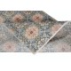 Handmade Turkish Accent Rug with All-Over Flower Design and Green Background