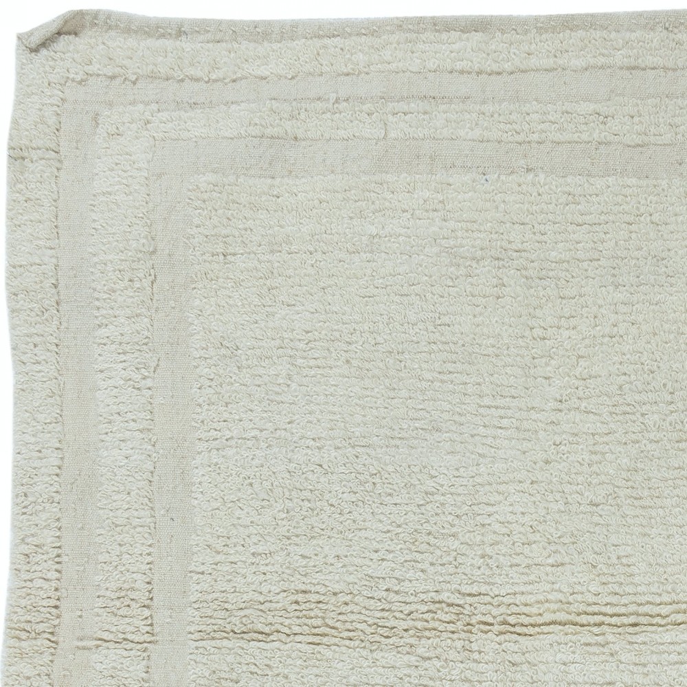 Minimalist Vintage Handmade Anatolian Small Tulu Rug made of Natural Un-Dyed Beige Wool