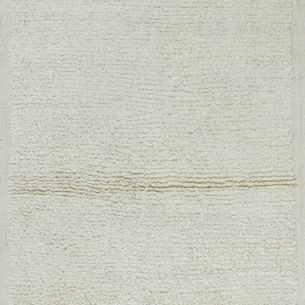 Minimalist Vintage Handmade Anatolian Small Tulu Rug made of Natural Un-Dyed Beige Wool