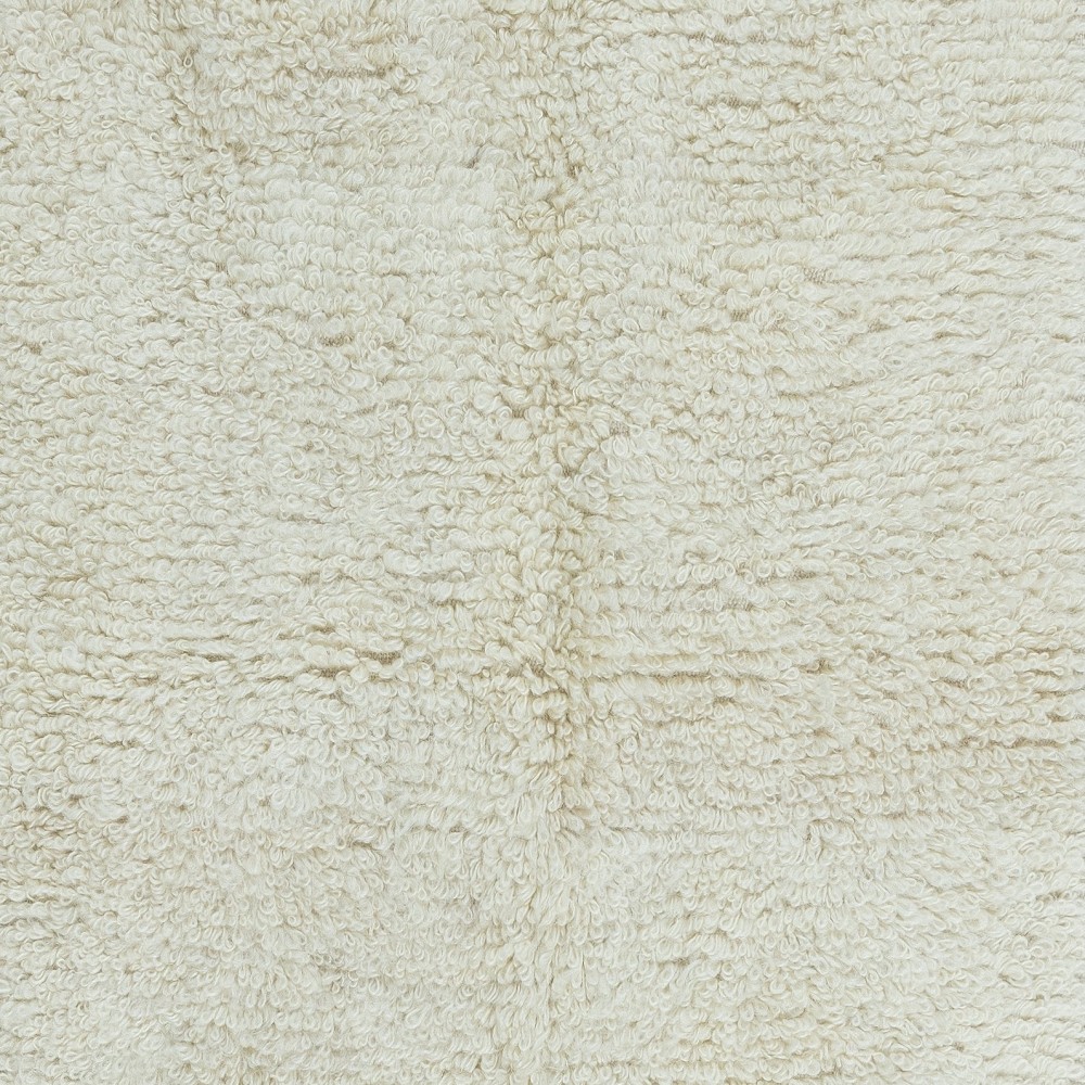 Vintage Anatolian "Tulu" Rug in Solid Beige, 100% Natural Wool, Minimalist Small Carpet