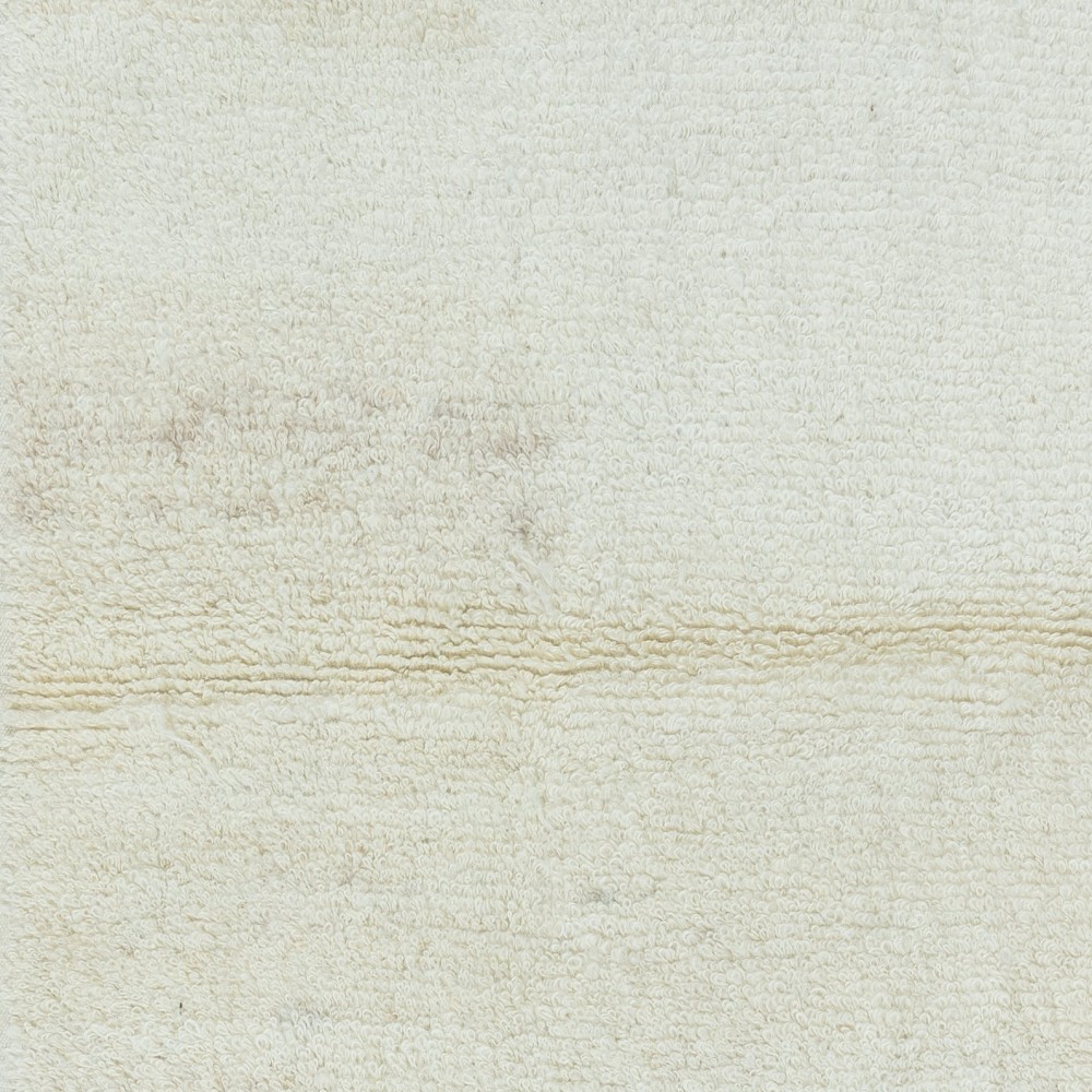 Vintage Anatolian Tulu Rug, 100% Natural Wool, Minimalist Plain Beige Small Carpet