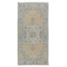 Hand Knotted Turkish Rug with Soft Colors, Mid-20th Century Carpet