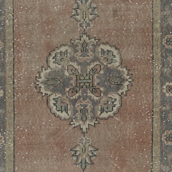 One of a Kind Hand Knotted Hallway Runner Rug, Vintage Turkish Corridor Carpet