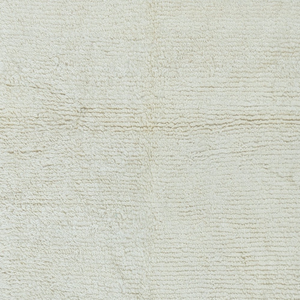 Vintage Anatolian "Tulu" Rug in Solid Beige, 100% Natural Wool, Minimalist Small Carpet