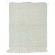 Vintage Anatolian "Tulu" Rug in Solid Beige, 100% Natural Wool, Minimalist Small Carpet