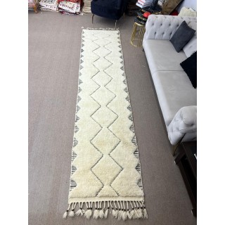 Modern Hand Knotted Tulu Runner Rug for Hallway, Stair and Kitchen. Custom Options Available
