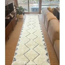 Modern Hand Knotted Tulu Runner Rug for Hallway, Stair and Kitchen. Custom Options Available