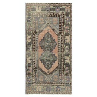 Vintage Handmade Turkish Oriental Rug for Country Homes, Rustic & Tribal Interiors. 100% Wool