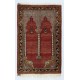 Handmade Turkish Prayer Rug. Ramadan Gift. Vintage Red Color Prayer Mat. 100% Wool