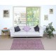 Vintage Handmade Bohemian Style Area Rug redyed in Purple Color for contemporary interiors