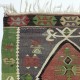 Hand-Woven Turkish Small Kilim. 100% Wool. Vintage Flat-Weave Prayer Rug