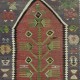 Hand-Woven Turkish Small Kilim. 100% Wool. Vintage Flat-Weave Prayer Rug