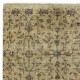 Handmade Floral Patterned Turkish Accent Rug in Yellow Color