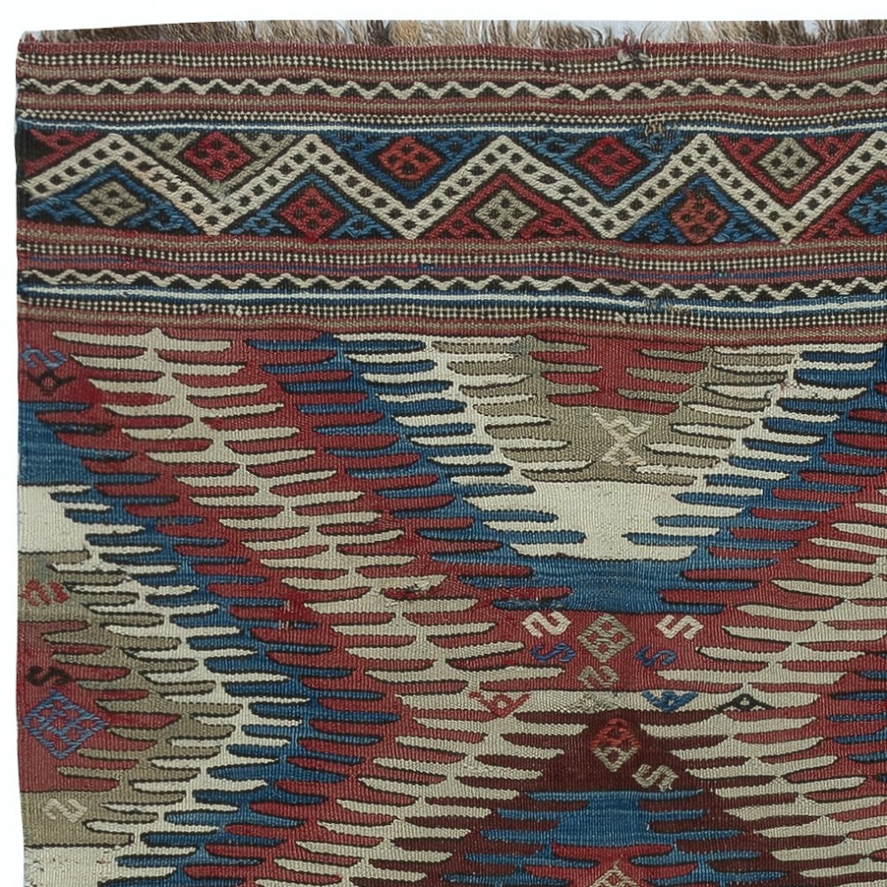 Vintage Afyon Dazkiri Kilim Rug, West Central Anatolia, Ca 1960