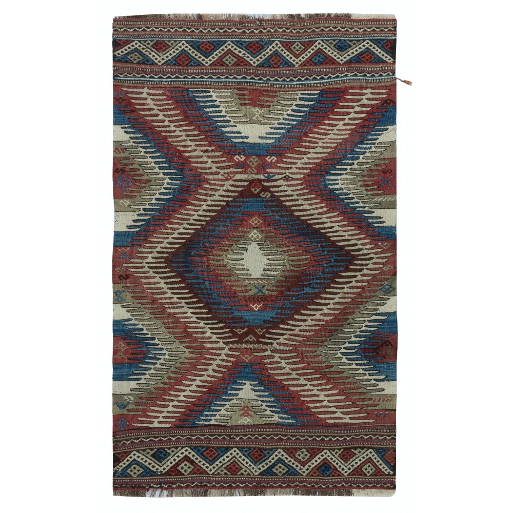Vintage Afyon Dazkiri Kilim Rug, West Central Anatolia, Ca 1960