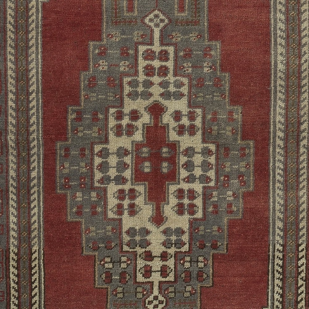 Vintage Turkish Oriental Rug. Ca 1960. One of a kind Handmade Tribal Rug. 100% Wool