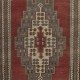 Vintage Turkish Oriental Rug. Ca 1960. One of a kind Handmade Tribal Rug. 100% Wool