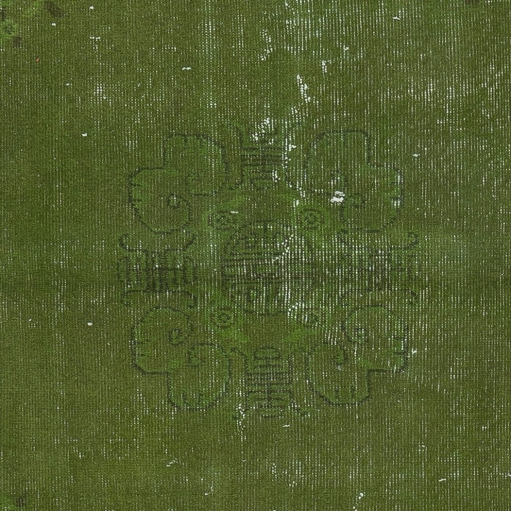 Contemporary Handmade Turkish Accent Rug in Green Color
