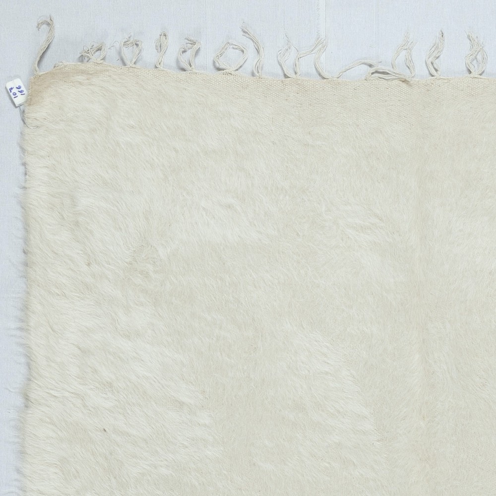 Flat-weave Wool Kilim Rug, Plain Cream Blanket, New Bedspread, Kurdish Tablecloth