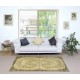 Contemporary Handmade Turkish Area Rug in Yellow with Medallion Design
