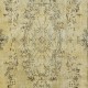 Contemporary Handmade Turkish Area Rug in Yellow with Medallion Design