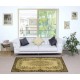 Modern Area Rug Over-Dyed in Yellow, Hand Knotted in Turkey
