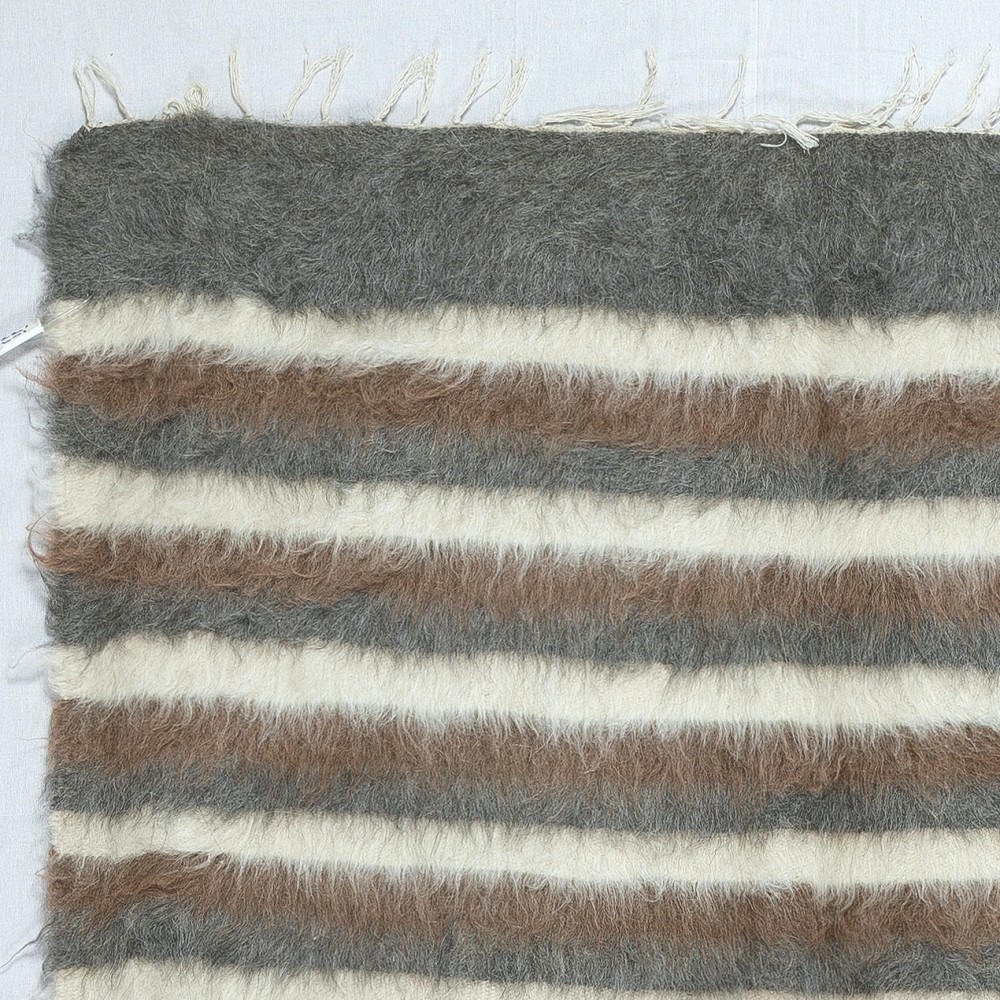 Flatweave Wool Kilim Rug. Kurdish Blanket. New Bed Cover. Striped Throw. Wall Hanging