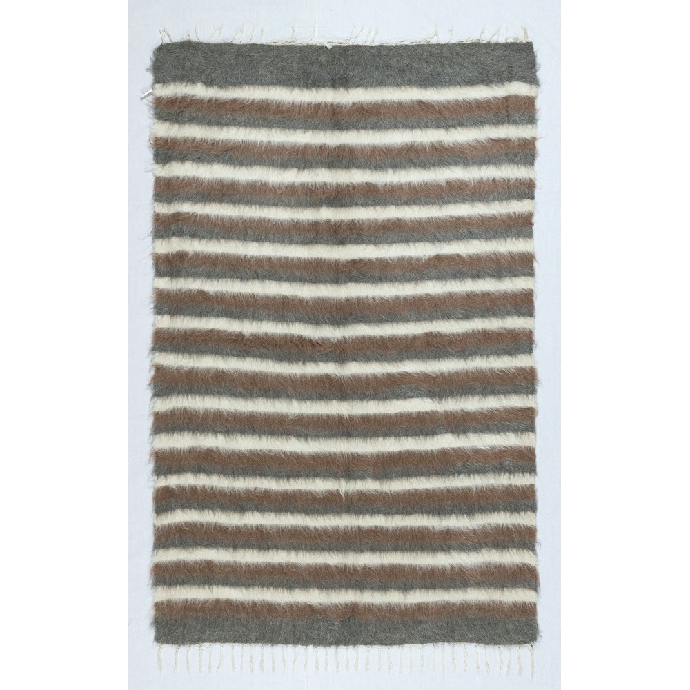 Flatweave Wool Kilim Rug. Kurdish Blanket. New Bed Cover. Striped Throw. Wall Hanging