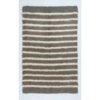 Flatweave Wool Kilim Rug. Kurdish Blanket. New Bed Cover. Striped Throw. Wall Hanging
