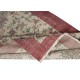 Vintage Handmade Beige Turkish Rug with Floral Design & Solid Red Border