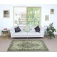 Contemporary Handmade Turkish Accent Rug in Light Green Color, Woolen Floor Covering