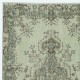 Contemporary Handmade Turkish Accent Rug in Light Green Color, Woolen Floor Covering