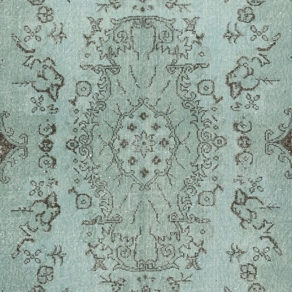 Modern Handmade Turkish Accent Rug for Entryway. Light Blue Color Kitchen Decor Rug