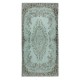 Modern Handmade Turkish Accent Rug for Entryway. Light Blue Color Kitchen Decor Rug